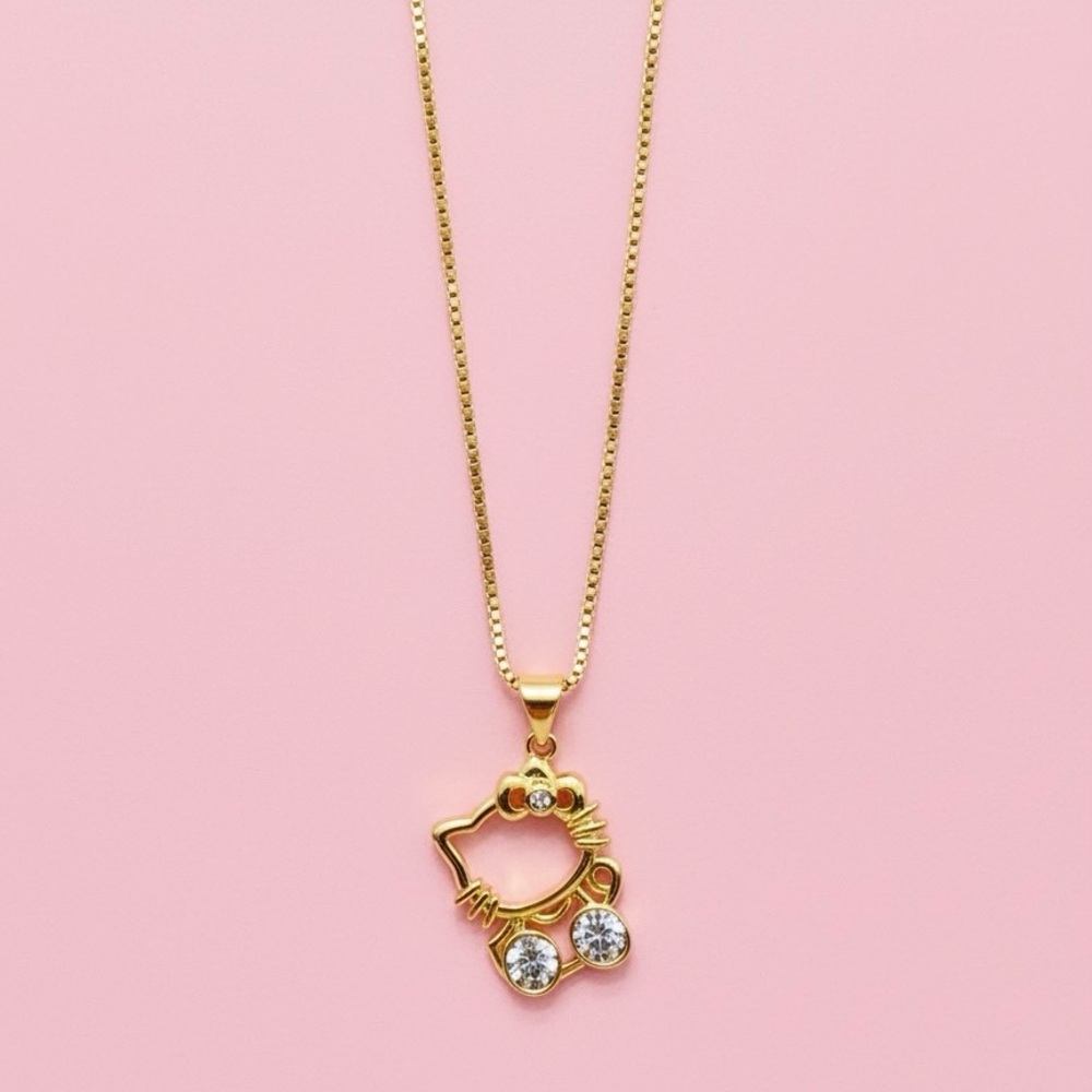 Gold Pendant Necklace HELLO KITTY